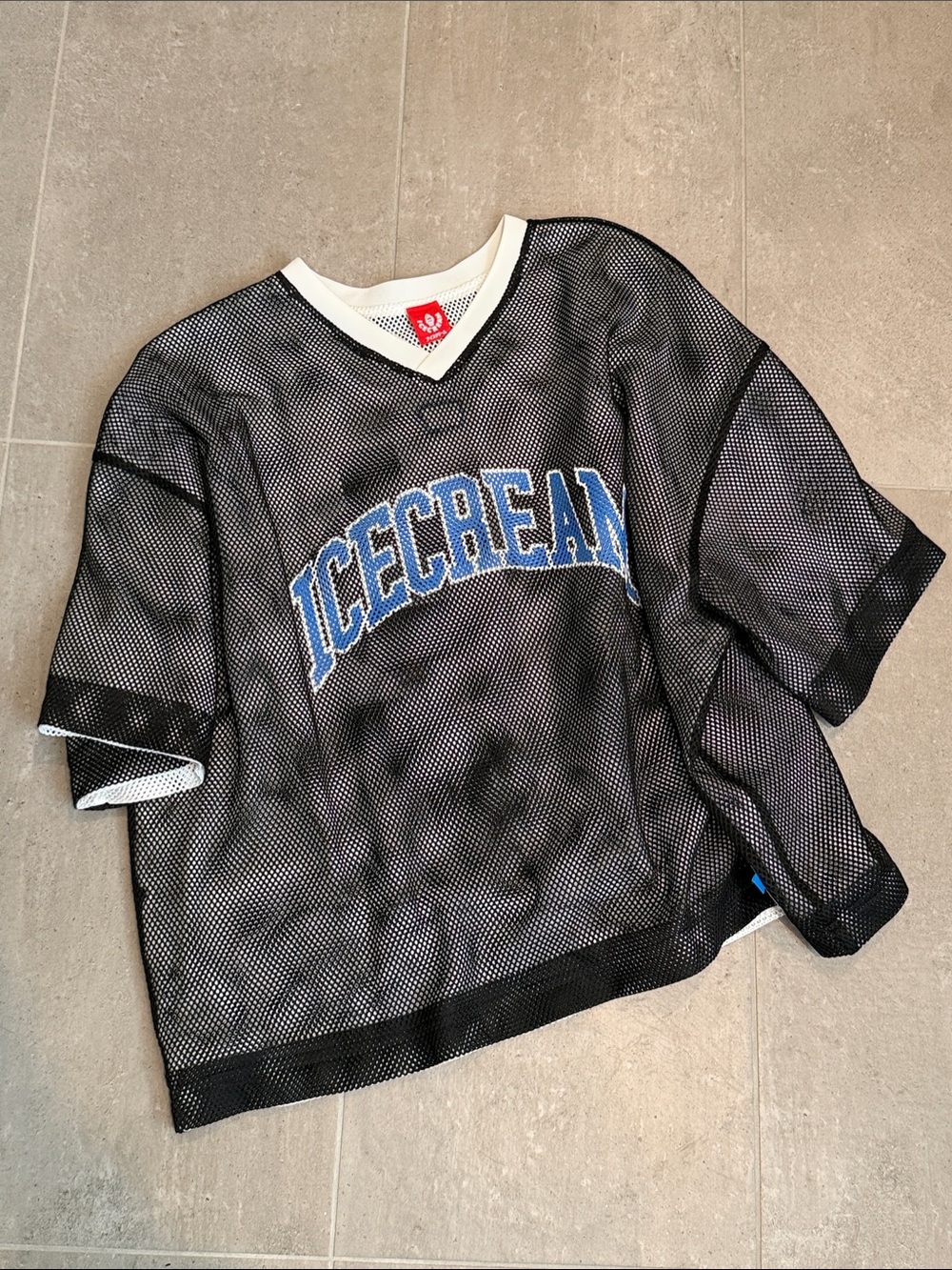 Icecream Reversible Black Mesh Jersey with Blue Logo and White Trim